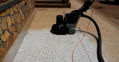Restoration of the terrazzo floor at Nob View Hotel in Ntinda