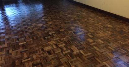 Restorative work on a wooden floor at a private residence